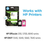HP 62 Black/Tri-color Ink (2-pack) | Works with HP ENVY 5540, 5640, 5660, 7640 Series, HP OfficeJet 5740, 8040 Series, HP OfficeJet Mobile 200, 250 Series | Eligible for Instant Ink | N9H64FN HP