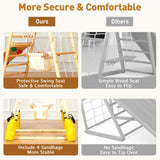 FUNLIO 7-in-1 Wood Indoor Playground for Toddlers 2-5, Montessori Climbing Toys with Solid Pine Wood, Indoor Jungle Gym for Kids with Swing/Slide/Climbing Rock/Net/Ladder/Monkey Bars/Gymnastic Rings FUNLIO