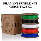 PLA 3D Printer Filament Bundle, TINMORRY PLA Filament 1.75mm, 250g x 5 Spools, Black+White+Blue+Red+Green, Net Weight 1.25kg TINMORRY