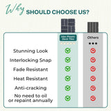 IDZO Plastic Interlocking Deck Tiles - 9PCS Waterproof Outdoor Flooring, All Weather Use Patio Tiles, Decking Checker Pattern, 12 x 12 x 0.7 Inches, Dark Grey IDZO