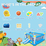 Large Bounce House for Big Kids, 16.5ft x 15ft Inflatable Bouncy Houses with Slide, Bouncy Area, Obstacle Arch, Basketball Hoop & Dart Game, Blue Bouncer Jump House Holds 6 Kids Aged 3-10, 650W Blower Ytonisld