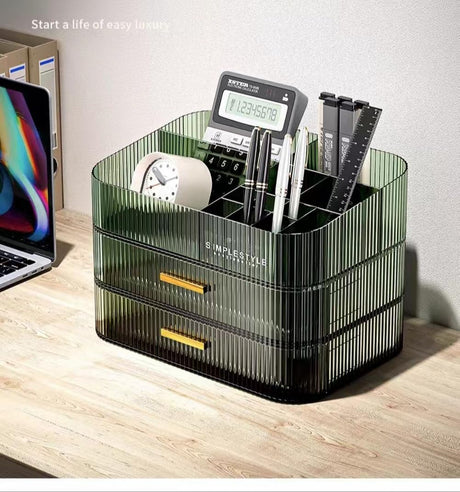MIUOPUR Makeup Organizer with Stackable Drawers, Bathroom Vanity Organizers and Storage, Ideal for Desk and Dresser Countertops, Great for Cosmetics, skincare, Lipsticks, Nail Care -Green MIUOPUR