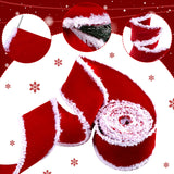Syhood 2 Rolls Christmas Velvet Decorative Ribbons Rolls Craft DIY Fabric Cloth Wire Edge Ribbons for Craft Christmas Holiday Decoration(2.5 Inch x 6 Yard,Red) Syhood