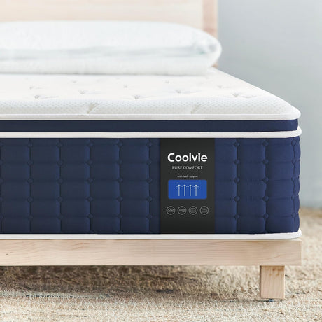 Coolvie Full Size Mattress 14 Inch, Hybrid Soft Medium Plush Mattress with Gel Memory Foam for Adaptive Support and Pressure Relief, Cloud-Like Sleep Mattress in A Box for Silent, 100-Night Trial Coolvie