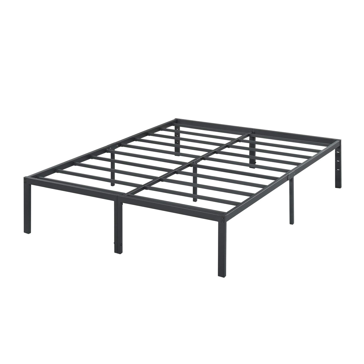 Olee Sleep 18 Inch Heavy Duty Steel Slat Anti-Slip Support, Easy Assembly Platform Bed Frame, Noise Free Steel Mattress Foundation, Maximum Storage, No Box Spring Needed, Black, Queen Size Olee Sleep