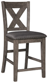 Signature Design by Ashley Caitbrook Rustic 24.63" Counter Height Upholstered Barstool, Set of 2, Gray Signature Design by Ashley