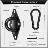 Hammock Hooks Hanging kit- Hammock Hooks Heavy Duty with 4Pcs M10 304 Stainless Steel Pad Eye Hooks, 4Pcs 10MM Snap Hooks,16Pcs Heavy-Duty Screws- Hammock hook for Wall/Ceiling Mount Indoor & Outdoor XIEKRAB