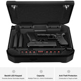 VAULTEK Essential Series Quick Access Handgun Safe with Auto Open Lid Pistol Safe Rechargeable Lithium-ion Battery (PRO VE) (Full Size) VAULTEK