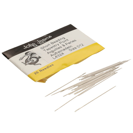John James Tapestry Needles, Size 12, 25 per Pack, Use with Cross Stitch, Embroidery, Tapestry and General Hand Sewing The Beadsmith