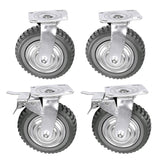 tonchean 6 Inch Rubber Caster Wheels Heavy Duty Anti-Skid Swivel Casters 1653Lbs Silent Universal 360 Degree Rotation Ball Bearing Set of 4 (All Swivel,2 with Brake Lock, 2 Without) tonchean