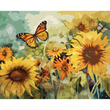 Tucocoo Sunflowers Landscape Paint by Number for Adults, DIY Digital Oil Painting Kits on Canvas with Brushes and Acrylic Pigment, Butterflies Flowers Close-up for Home Decor 16x20 inch (Frameless) Tucocoo