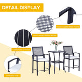 Outsunny 3pcs Patio Bar Set with Soft Cushion, Rattan Wicker Outdoor Furniture Set for Backyards, Lawn, Deck, Poolside Outsunny
