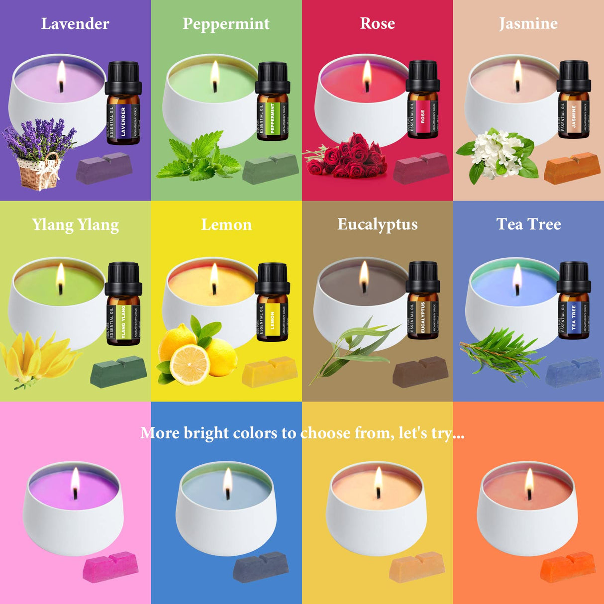 SAEUYVB Complete Candle Making Kit, Candle Making Kit for Adults with Hot Plate, DIY Starter Candle Making Supplies/Kit - Perfect as Home Decorations（White） SAEUYVB