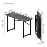 Lutown-Teen Folding Computer Desk 47 inch Writing Gaming Computer Camping Table, No Assembly Required Home Office Desk, Grey Lutown-Teen