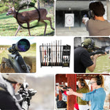 Prometis Gun Storage Racks - Freestanding Floor Wooden Rifle Rack with Pistol Shelves, 9+8 Slots Adjustable Height Storage Solutions and Gun Room Display Stand, Holds up to 9 Long Guns and 8 Handguns Prometis