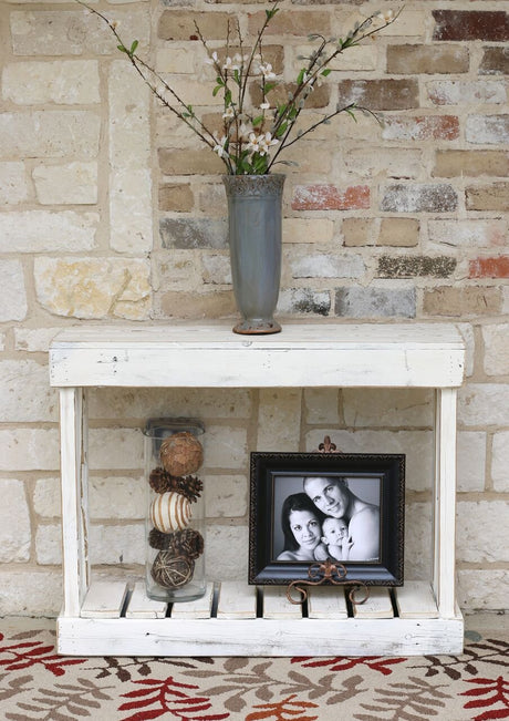 Doug and Cristy Designs White 36" Slatted Bottom Console Doug and Cristy Designs