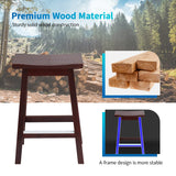 PayLessHere Bar Stools Set of 2 for Kitchen Counter Solid Wooden Saddle Stools 24-Inch Height Home Furniture Barstool, Brown PayLessHere