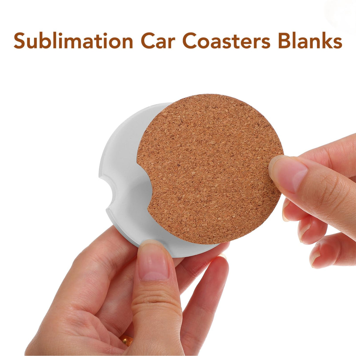 24pcs Sublimation Ceramic Cup Coasters - Blank Cupholder with Finger Grooves Keep Vehicle from Cold Drink Stain Spill - Cup Coasters for Car Office Home Drink Shop PartyKindom