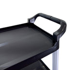 Commercial Heavy-Duty Utility Service Cart | 3 Shelf | | 450 Lbs Max Capacity | Rolling Utility Cart W 33" x H 37" x D 16" Black Farag Janitorial