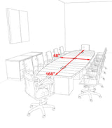 Modern Boat Shaped Cube Leg 14' Feet Conference Table, OF-CON-CQ36 UTM Furniture