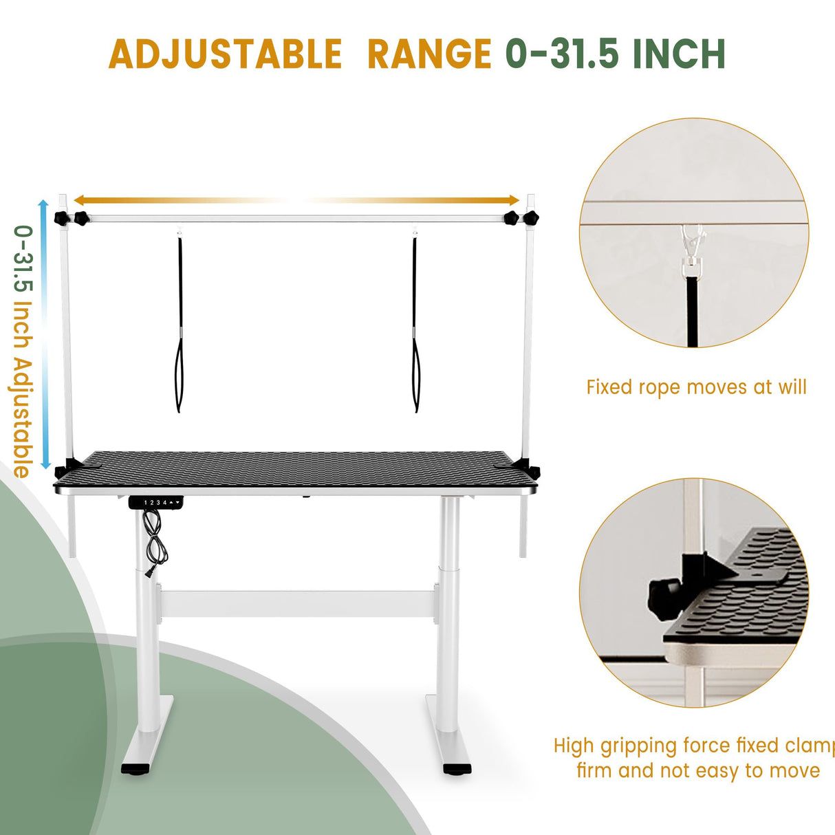 Reljofum 46" Electric Grooming Table, Heavy Duty Dog Grooming Table w/PVC Non-Slid Mat Reljofum