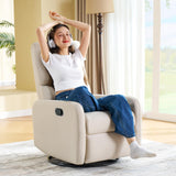 Jocisland Swivel Rocking Chair, Nursery Glider Recliner Chairs for Adults, Rocker for Living Room Bedroom, Comfy Upholstered Modern Nursing Reclining Single Sofa, Beige Linen Jocisland