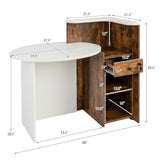 Tangkula Reception Desk, Front Counter Desk with Lockable Drawer & Adjustable Shelf, Oval Desktop, Retail Counter for Checkout, Computer Workstation for Salon Lobby Home Office Tangkula