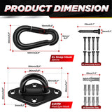 [Upgraded] 1700 lb Capacity 2PCS M10 Stainless Steel Pad Eye Hooks+2PCS 10MM Snap Hook + 8PCS Heavy Duty Screws for Hammock Hanging Kit, Swing Hanging, Wall/Ceiling Mount, Indoor & Outdoor PAMAZY