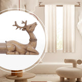 TANGWIN Wood Curtain Rods for Windows 48 to 84 Inch(4-7Ft),1 Inch Adjustable Curtain Rod,Rustic Wooden Curtain Rod,Decorative Deer Drapery Rods,Single Window Curtain Rods 36-88",Brown Wood Grain TANGWIN