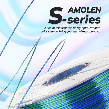 AMOLEN Silk PLA 3D Printer Filament Bundle, Shiny PLA Filament 1.75mm Multicolor Rainbow Pack, Fast Color Change PLA 3D Printing Filament for Most FDM 3D Printer, 1KG X 4 Spools AMOLEN