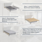 NobleRealm® Twin Size XL (38 x 76 in) Heavy Duty Bed Panels Foldable Box Spring, Bunkie Board, Bed Support Slats | Modular Portability Design, Easy Setup, Foldable Noble Realm