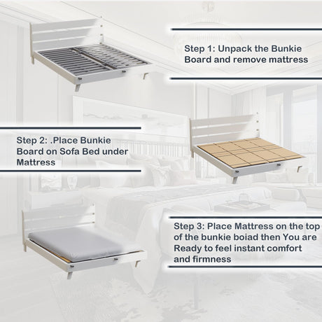 NobleRealm® Twin Size XL (38 x 76 in) Heavy Duty Bed Panels Foldable Box Spring, Bunkie Board, Bed Support Slats | Modular Portability Design, Easy Setup, Foldable Noble Realm