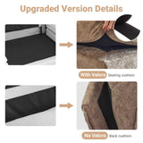 VINGLI Convertible Sectional Loveseat Sofa for Apartment with Deep Seat &Movable 2-Layer Ottoman, Oversized L-shape Cloud Sofa with Chaise &Armrests, 2-Seat Sofa for Small Spaces, Chenille,Light-Brown VINGLI