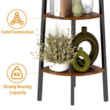 Waipfaru Corner Shelf, 5-Tier Corner Bookshelf with LED Light, 67.5in Corner Shelves for Bedroom, Tall Standing Shelf with Steel Frame, Storage Shelves for Office Living Room Waipfaru