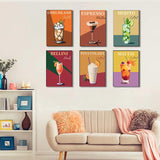 6 Pack Paint by Numbers Kit for Adults Beginners-Easy Cocktail Adult Paint by Number Kits on Canvas, DIY Acrylic Oil Painting by Numbers for Adults Without Frame for Gift Home Wall Decor(10x14inch) Arttoplus