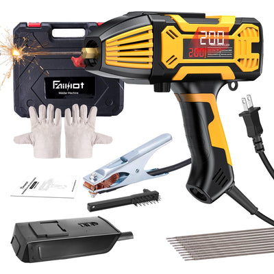Faiuot Portable Handheld Welding Machine, 110V Portable Welder with IGBT Inverter 6 Variable Current Adjustment, Electric ARC Welder Gun Welding Tools Set Fits for 3/32"-1/8" Wire Rods