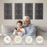 TONOR 4-Pack Acoustic Wood Wall Panels, 23.6” * 11.8” * 1.9” 3D Self-adhesive Wall Panel, Three-layer Soundproof Tiles for Echo Absorbtion, Acoustical Barrier of Polyester Fiber, wood, Black Wood TONOR