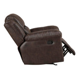 Lexicon Rocker Recliner Chair for Living Room, Wall Hugger Manual Recliner Chairs, Textured Microfiber Upholstered Rocking Reclining Chair, Home Theater Seating, Required Assembly, Dark Brown Lexicon