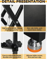 Kalolary Electric Pet Grooming Table for Large Dogs, Heavy Duty Professional X Lift Dog Grooming Table with Anti-Static Non-Slip Rubber Tabletop, 3 Nooses & Clamps & Arms, Black Kalolary