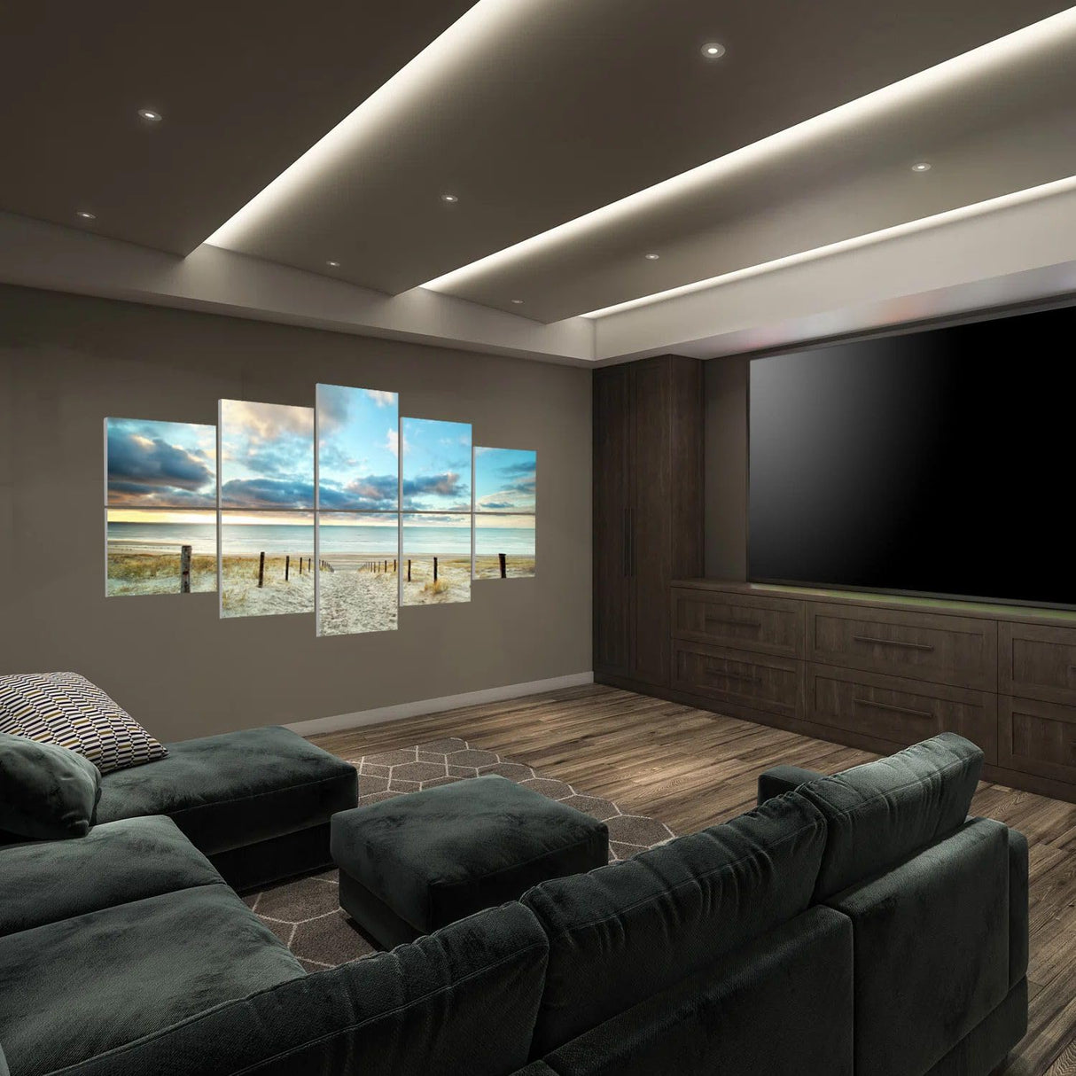 PZWKJOILPQ 10 Pack Art Acoustic Panels sand way to sea beach Decorative Sound Absorbing Wall Panel Self-Adhesive Noise Canceling Soundproof Padding for Home Office Studio 80"" x 40"" PZWKJOILPQ