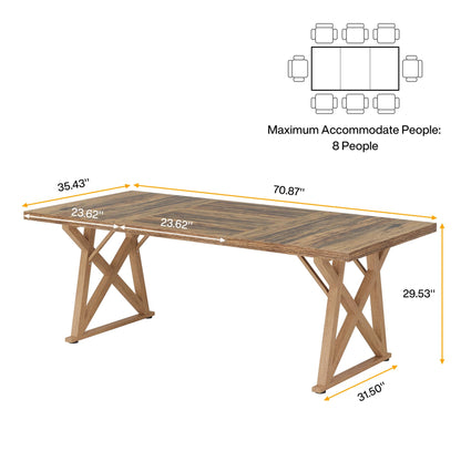 Tribesigns 71 in Conference Room Table, Meeting Table for 8 People, 6ft Conference Table, Modern Seminar Table, Boardroom Table, Large Table for Meeting, Wooden Meeting Room Table - WoodArtSupply