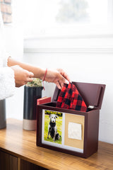 Pearhead Pet Photo Memory Box and Impression Kit for Dog or Cat Paw Print, Clay Paw Print Urn, Pet Memorial, Espresso Pearhead