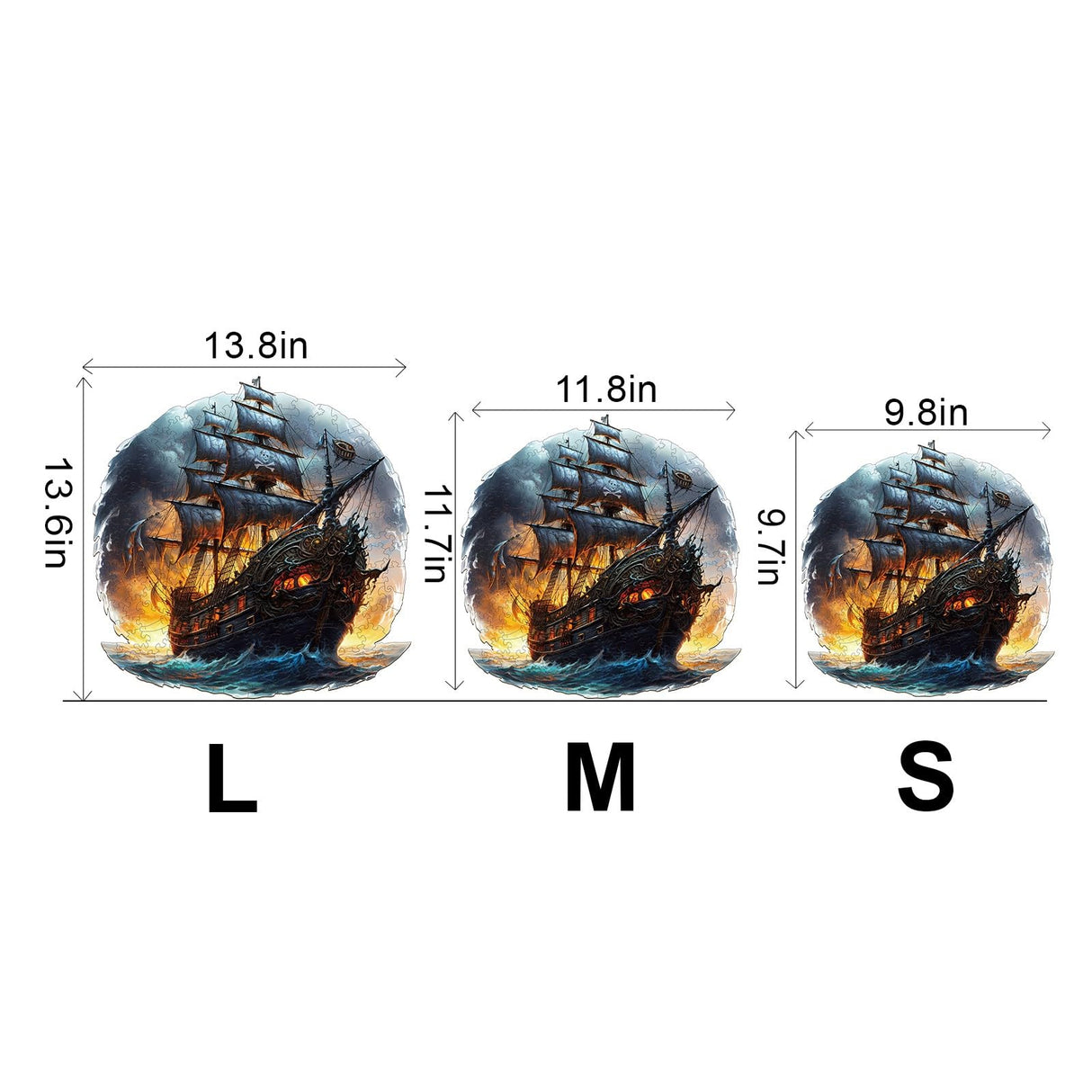 WOODBESTS Wooden Puzzle for Adults, Sailing Ship Puzzle (S, 100pcs, 9.8"x9.7") Beautiful Wooden Box, Wooden Jigsaw Puzzles Unique Shape, Birthday Gifts for Adults and Kids Family Game WOODBESTS