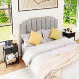 AMHANCIBLE Night Stand, Black Nightstand Set of 2, Small End Tables Living Room with Charging Station, Slim Bed Side Table with Fabric Storage Drawer for Bedroom, Small Space, HET03SDPBK AMHANCIBLE