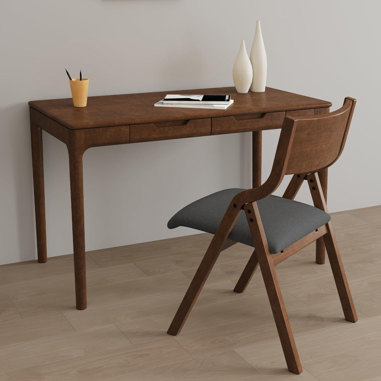 YOPTO Folding Wooden Chairs Set of 2 with Padded Seat,Portable Dining Chairs W/Ergonomically Designed Back and Cushion,for Dining Room,Restaurant,Kitchen,Office YOPTO