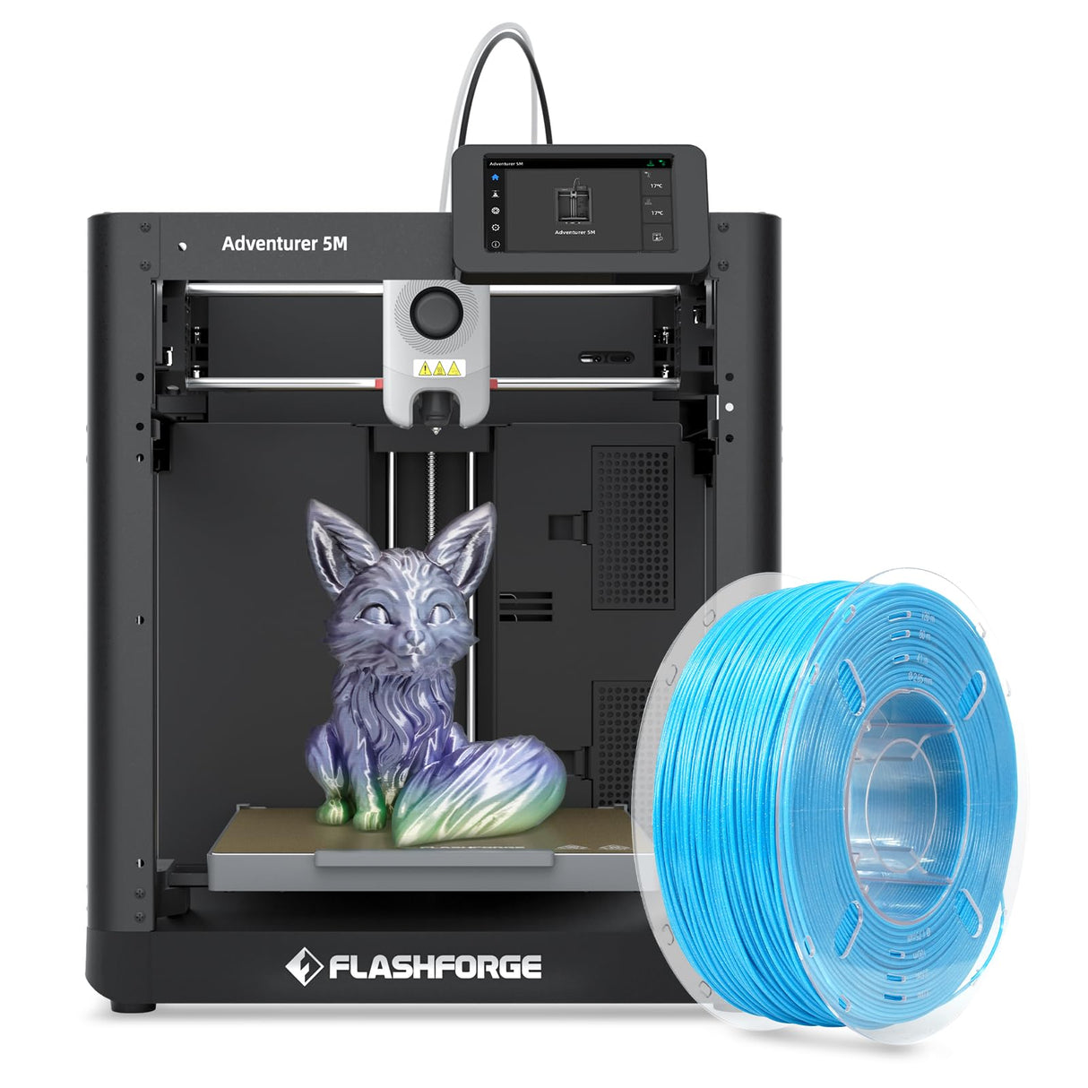 FLASHFORGE Adventurer 5M 3D Printer with Sparkle Sky Blue ASA 1KG FilaBees