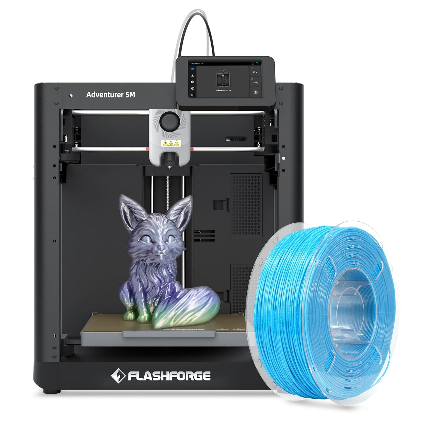 FLASHFORGE Adventurer 5M 3D Printer with Sparkle Sky Blue ASA 1KG - WoodArtSupply