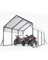 Metal Carport 13× 16 FT, Heavy Duty Carport Reinforced Frame and Steel Roof, All-Weather Shelter for Pickups, Boats, Cars, and Tractors Hipicute