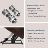 MEROUS Dual Motor Large Power Lift Recliner Chair for Elderly with Heat and Massage,Lay Flat Lift Chairs Recliners for Seniors Infinite Position,USB Ports&Remote, Genuine Leather (Brown) MEROUS