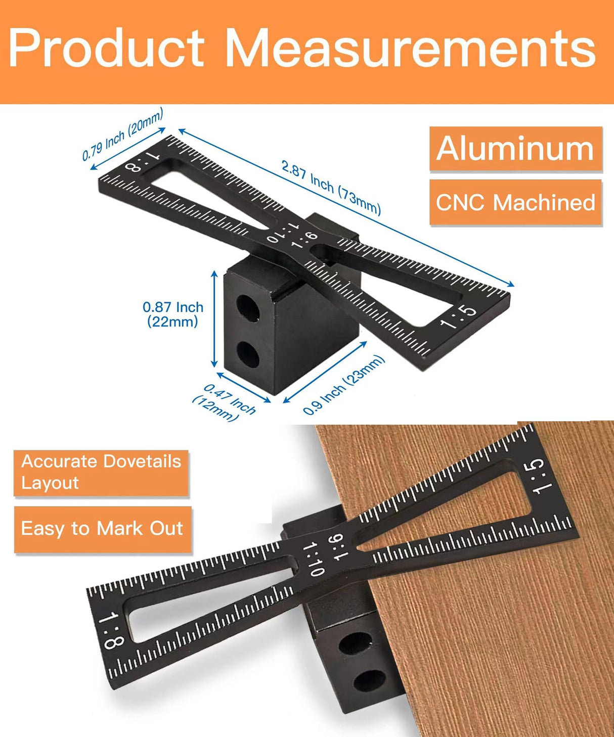 YOSELIN Dovetail Jig Wheel Marking Gauge Tool Set Include1 Bearing Wheel Cutter for Soft Wood 1 Locked Wheel Cutter for Hardwood 1 Woodworking Pencil 1 Separate Dovetail marking gauges YOSELIN
